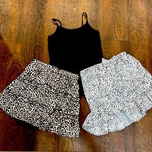 Girls 8 Justice Tank Shein skirt Leopard Cheetah Bundle